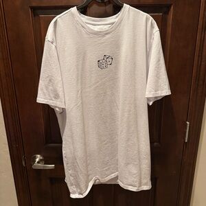 Men's White Short-Sleeve T-Shirt with Dice Graphic